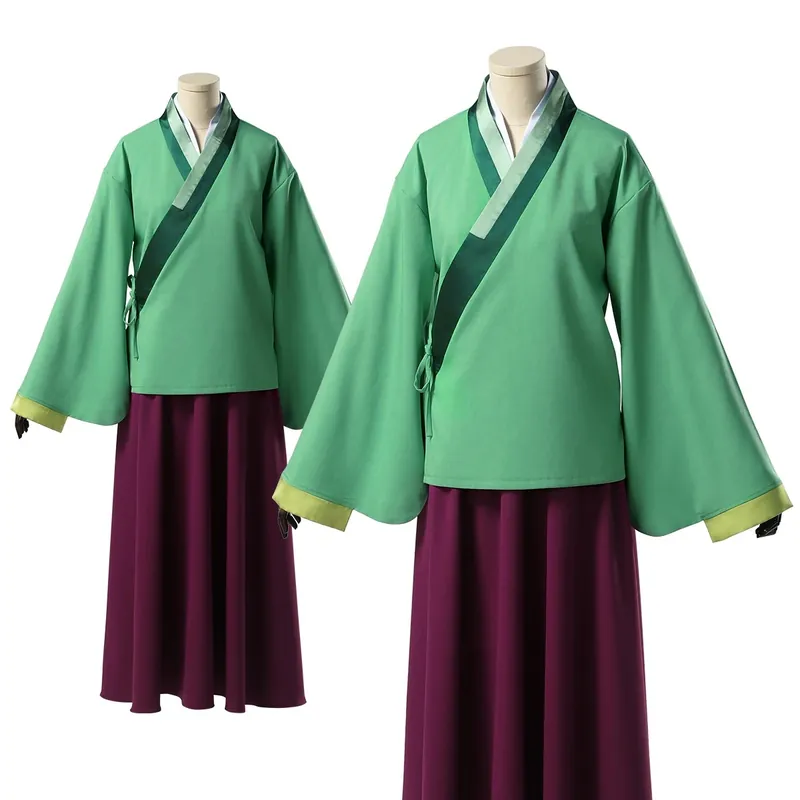Cosplay Maomao L’Apothicaire – Costume traditionnel vert & bordeaux premium Achetez Aujourd’hui