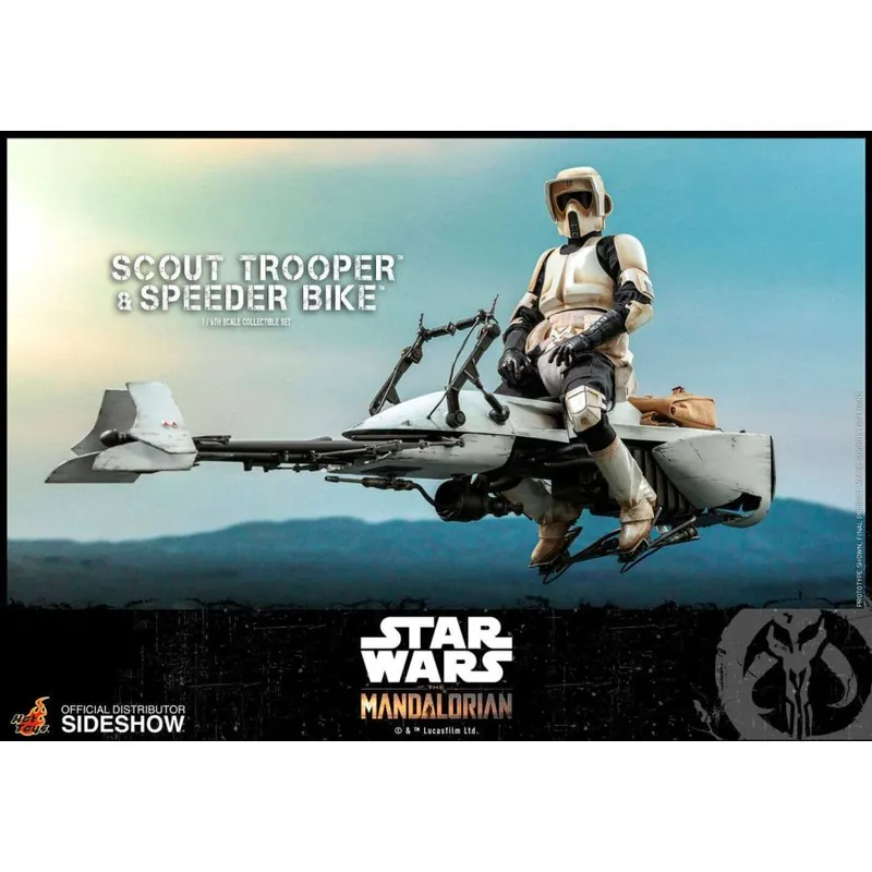 "Paiement 2x" Star Wars The Mandalorian figurine Scout Trooper  Speeder Bike Bon Marché