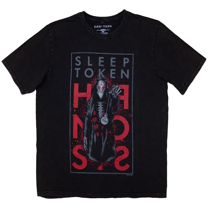 Sleep Token: Hypnosis (Wash, Stone Wash) - Black Stone Wash T-Shirt Vente Directe