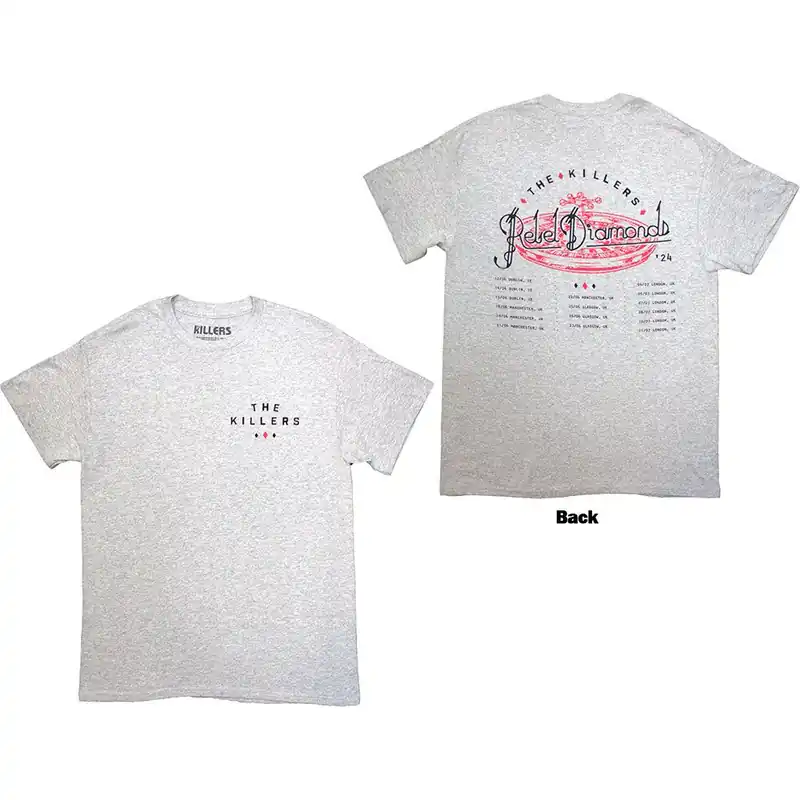 Super Prix The Killers: Tour '24 Roulette Wheel (Back Print) - Grey T-Shirt