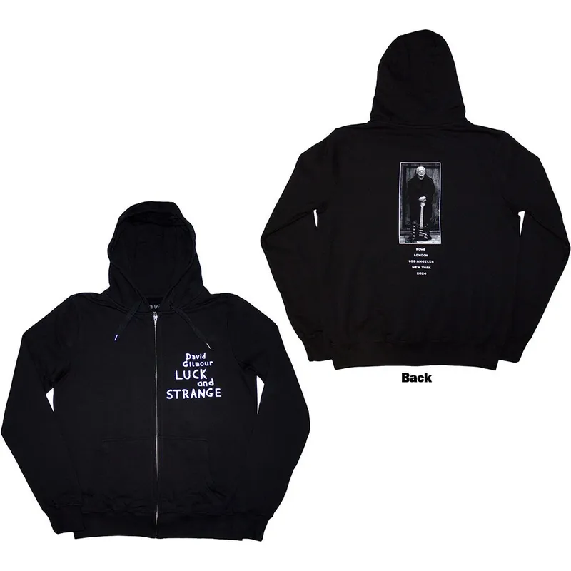 Artisanat David Gilmour: Luck & Strange Tour (Back Print) - Black Pullover Hoodie