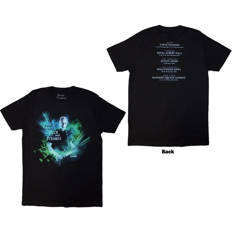 Vente Flash David Gilmour: Luck & Strange Rome (Back Print) - Black T-Shirt