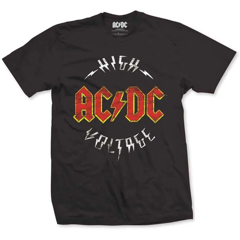 AC\\/DC: High Voltage - Black T-Shirt Vente Directe