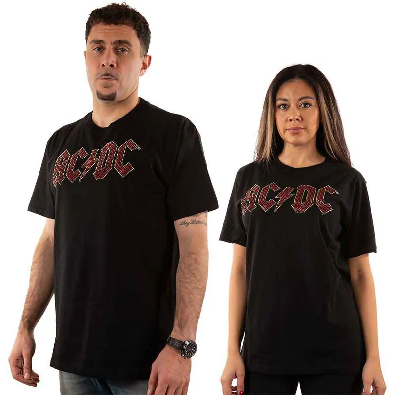 AC\\/DC: Full Colour Logo (Embellished) - Black T-Shirt Petit Prix