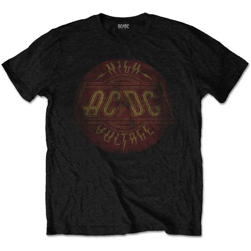 AC\\/DC: High Voltage Vintage - Black T-Shirt Achetez Aujourd’hui