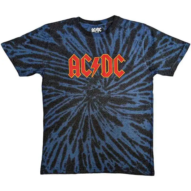 AC\\/DC: Logo (Dip Dye, Dye Wash) - Dip-dye On Black T-Shirt Dernière Chance