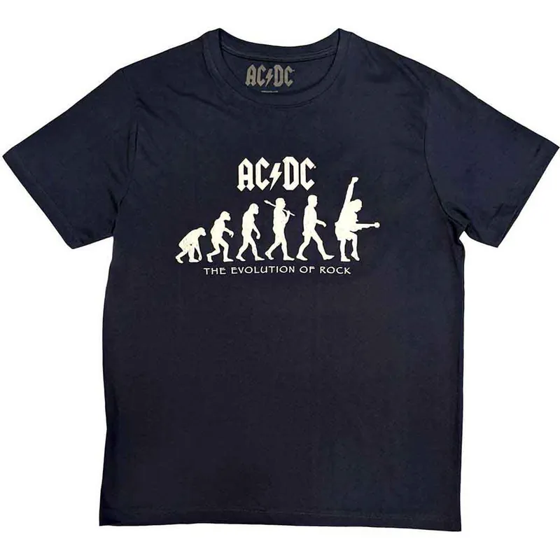 AC\\/DC: Evolution of Rock - Navy Blue T-Shirt Livraison Gratuite