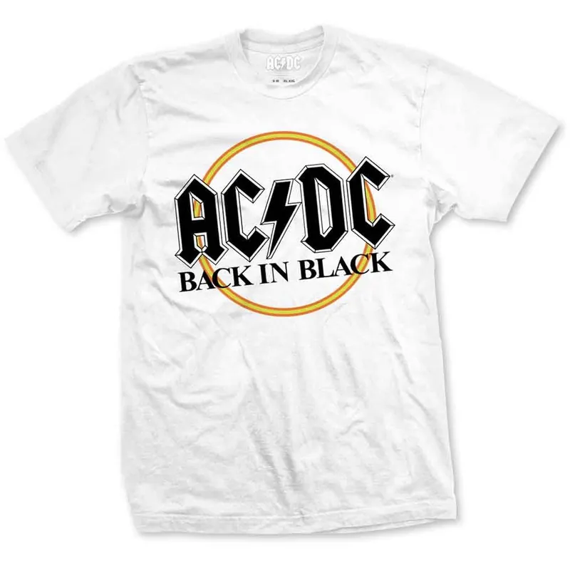 AC\\/DC: Back in Black - White T-Shirt Livraison Gratuite