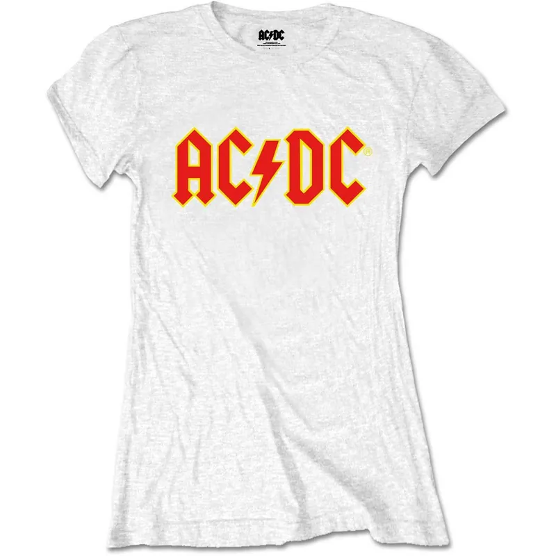 AC\\/DC: Logo - Ladies White T-Shirt Remise