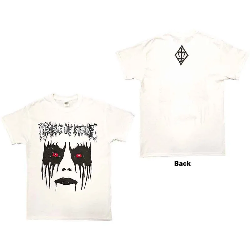 Vente Flash Cradle Of Filth: Dani Make Up (Back Print) - White T-Shirt