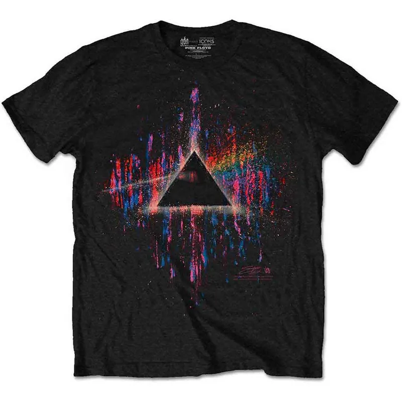 Vente Directe Pink Floyd: Dark Side of the Moon Pink Splatter - Black T-Shirt