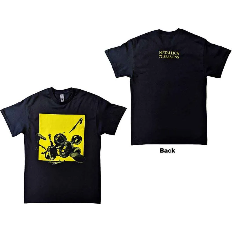 Vente Directe Metallica: 72 Seasons Broken\\/Burnt Drums (Back Print) - Black T-Shirt